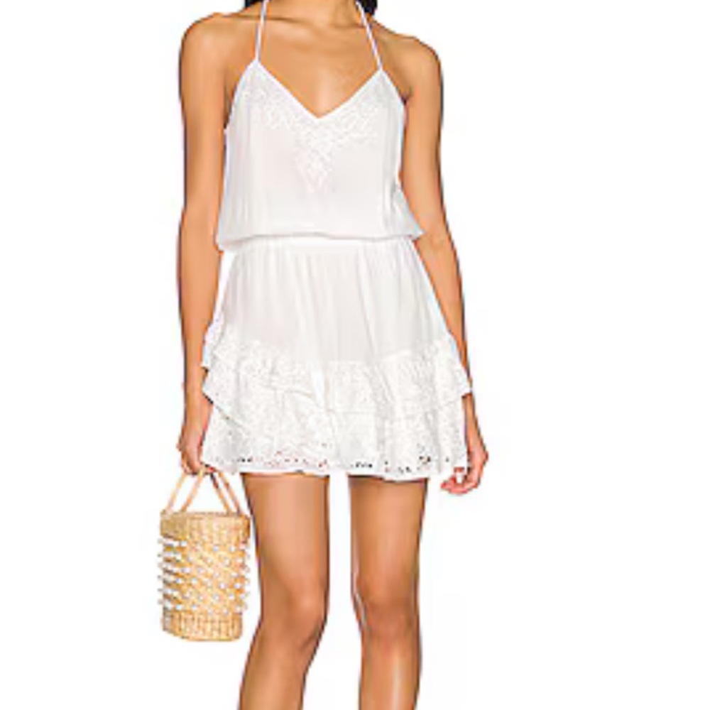 Karina Grimaldi White Tiered Halter Sundress